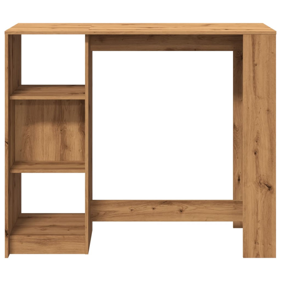 Bartafel met schap 124x46x103,5 cm hout artisanaal eikenkleurig