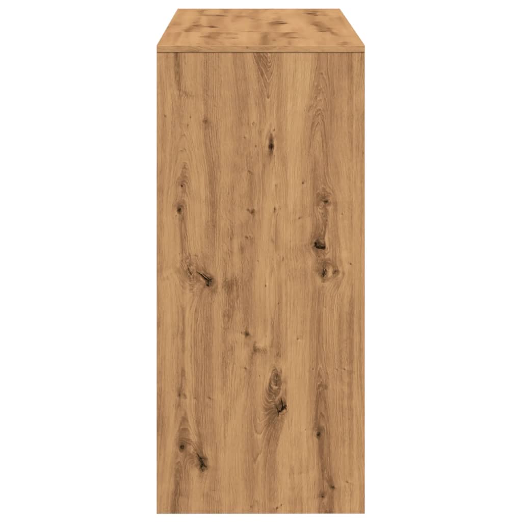 Bartafel met schap 124x46x103,5 cm hout artisanaal eikenkleurig