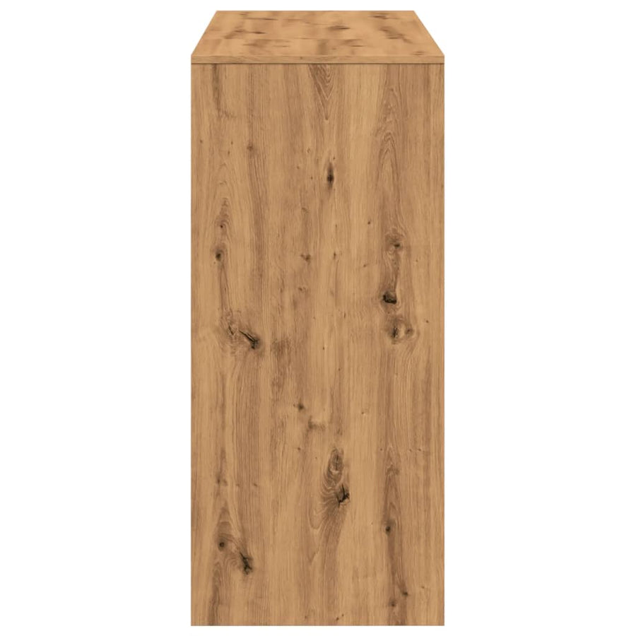 Bartafel met schap 124x46x103,5 cm hout artisanaal eikenkleurig