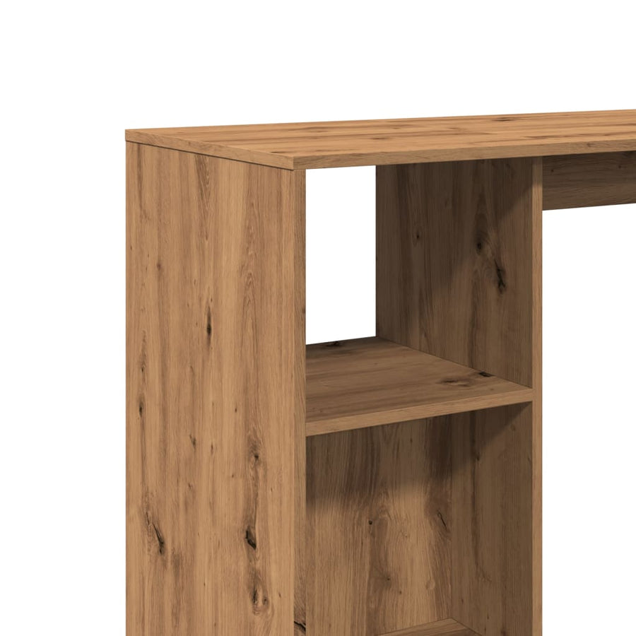 Bartafel met schap 124x46x103,5 cm hout artisanaal eikenkleurig