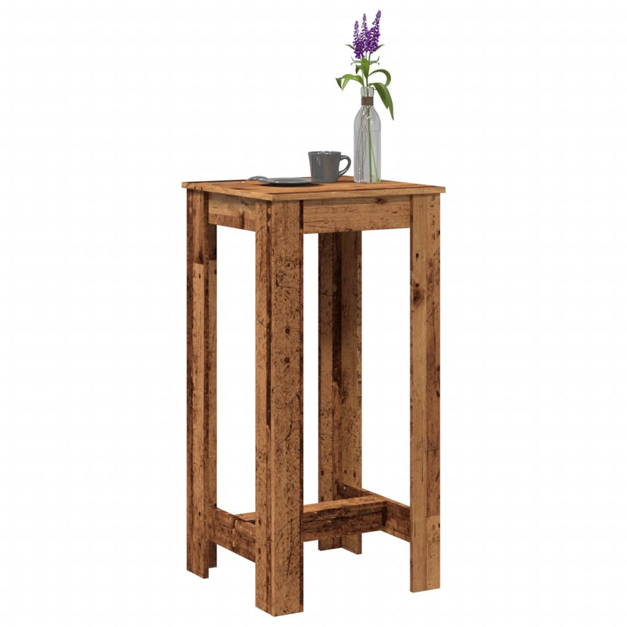 Bartafel 51x50x103,5 cm bewerkt hout oud houtkleurig