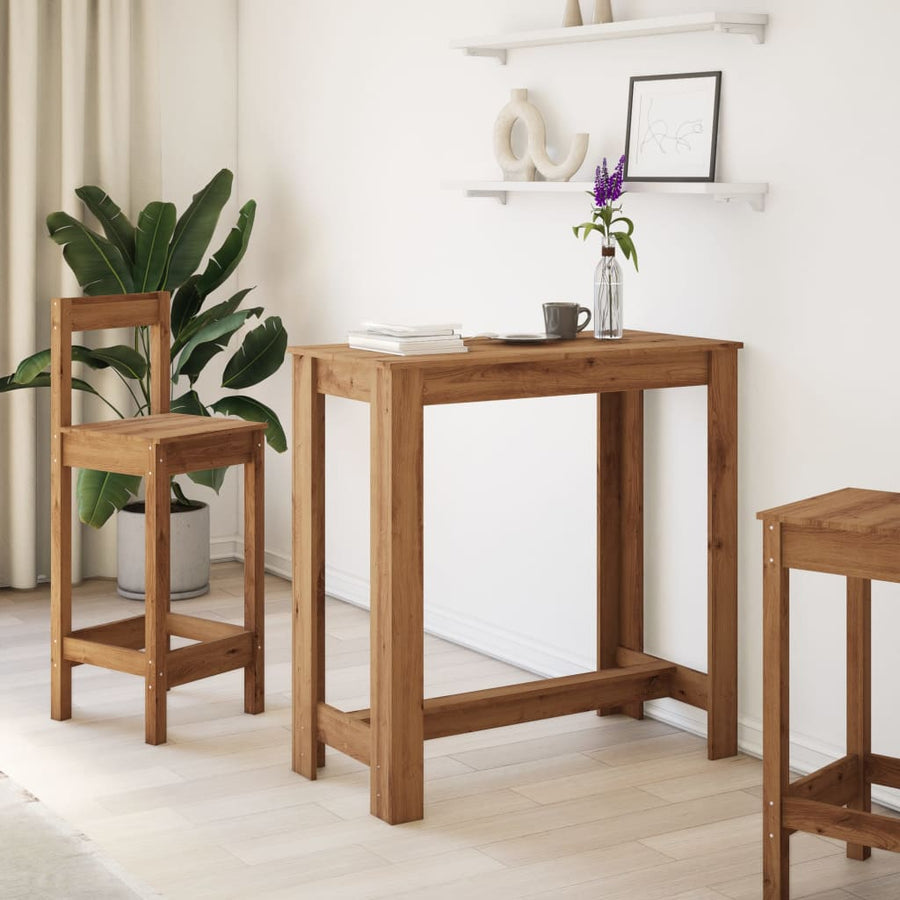Bartafel 102x50x103,5 cm bewerkt hout artisanaal eikenkleurig
