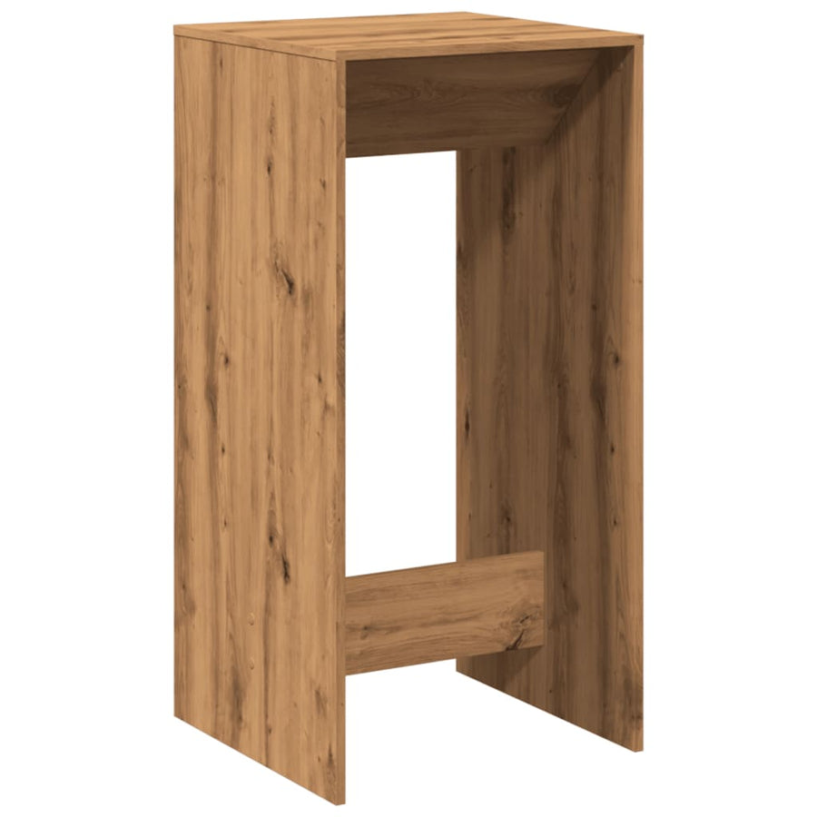 Bartafel 51x50x103,5 cm bewerkt hout artisanaal eikenkleur