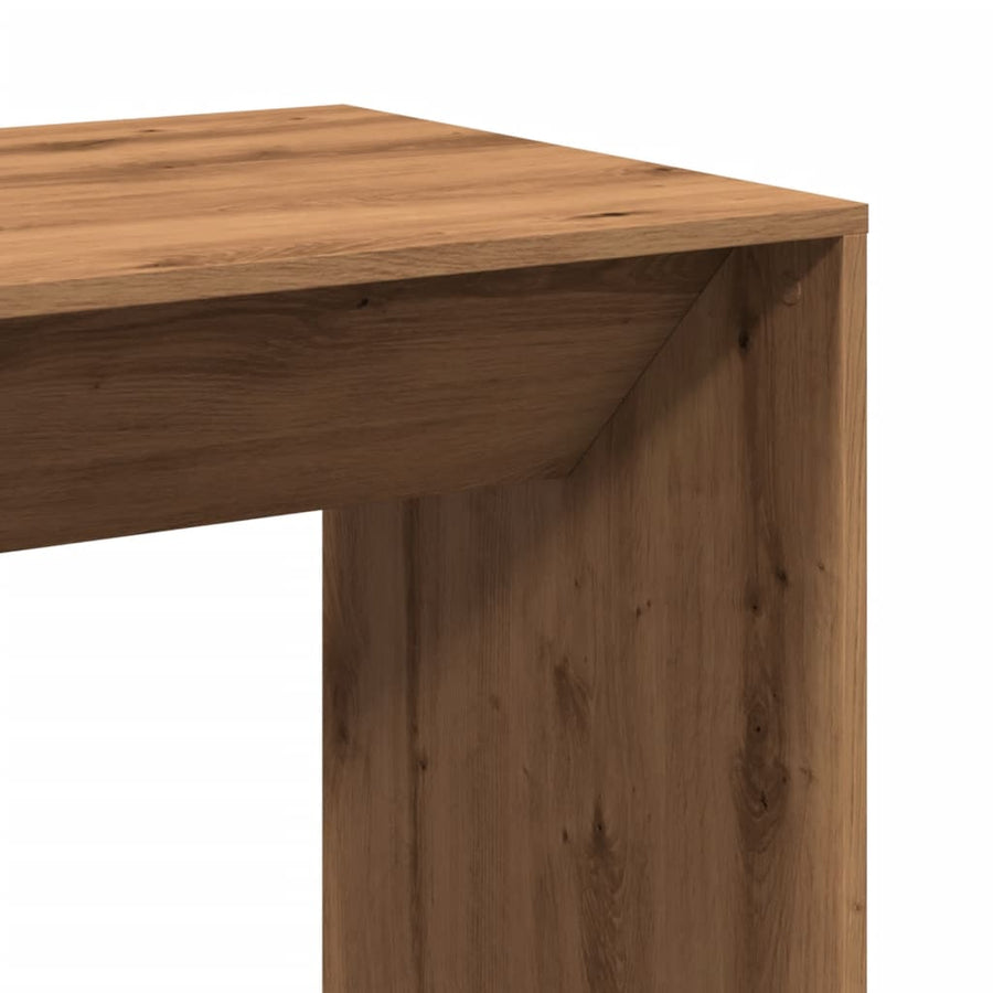 Bartafel 51x50x103,5 cm bewerkt hout artisanaal eikenkleur