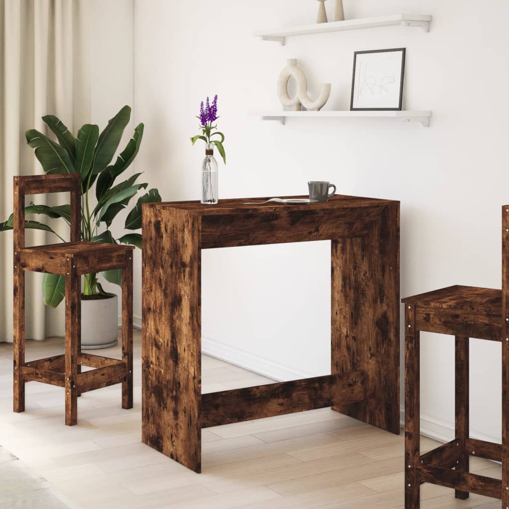 Bartafel 102x50x103,5 cm bewerkt hout gerookt eikenkleur