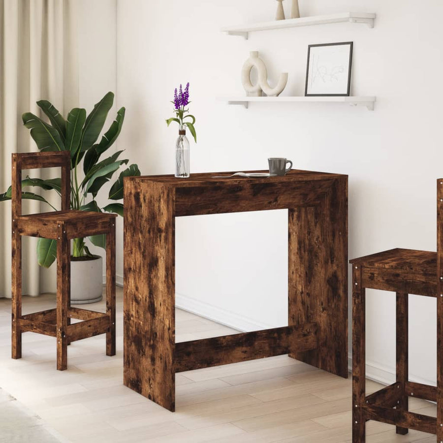 Bartafel 102x50x103,5 cm bewerkt hout gerookt eikenkleur
