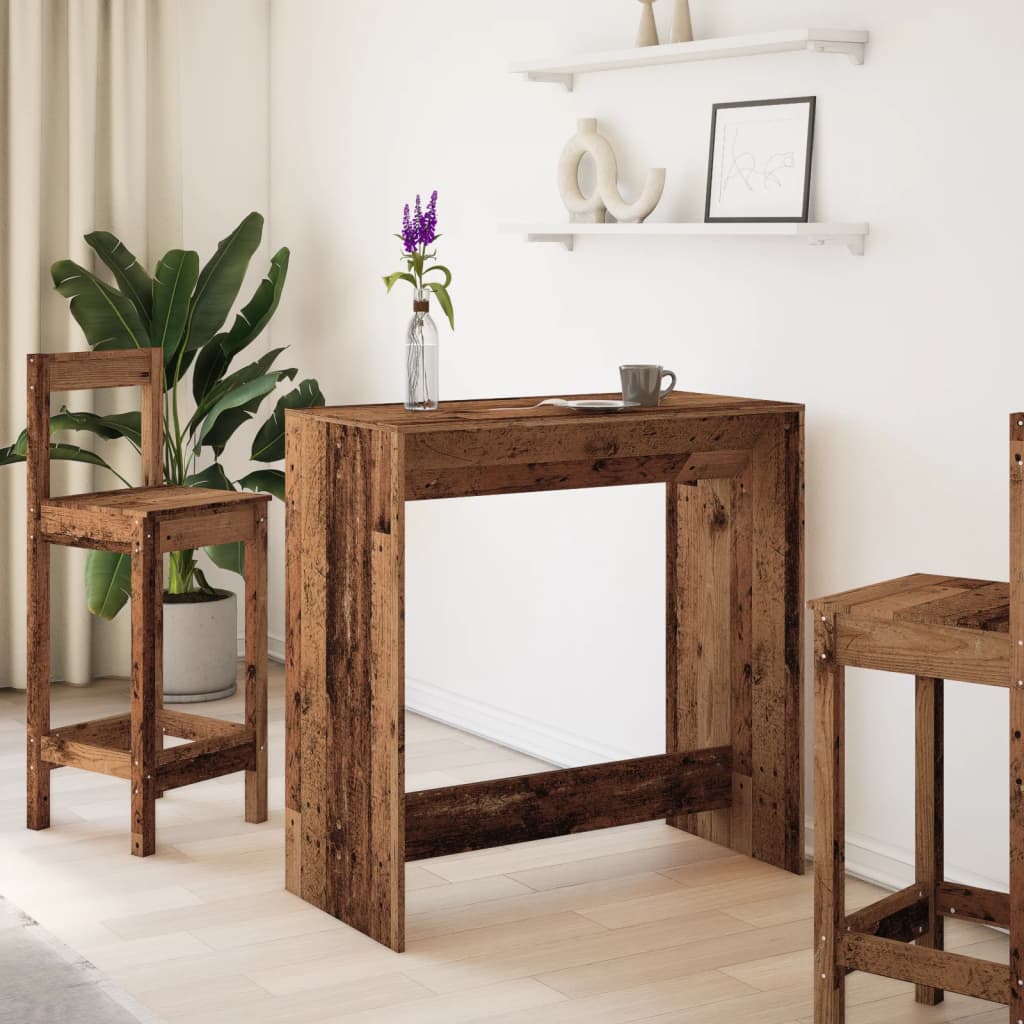Bartafel 102x50x103,5 cm bewerkt hout oud houtkleurig