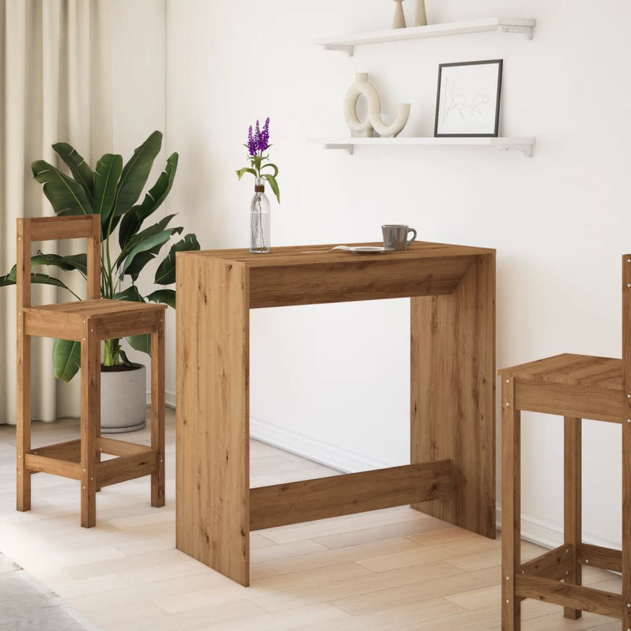 Bartafel 102x50x103,5 cm bewerkt hout artisanaal eikenkleur