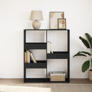 Boekenkast kamerscherm 100x33x115 cm zwart bewerkt hout