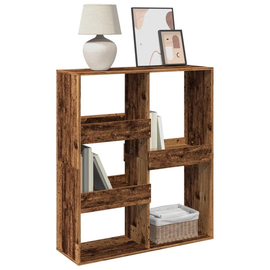 Boekenkast / kamerscherm 100x33x115 cm oud houtkleurig