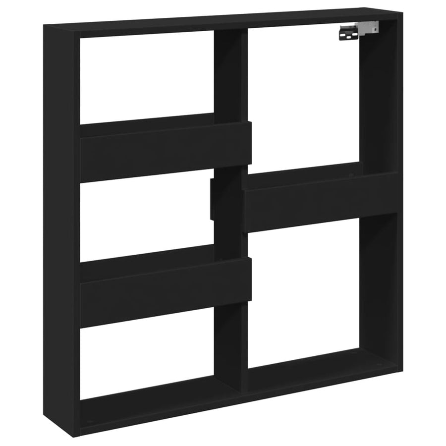 Wandkast 80x15x80 cm bewerkt hout zwart