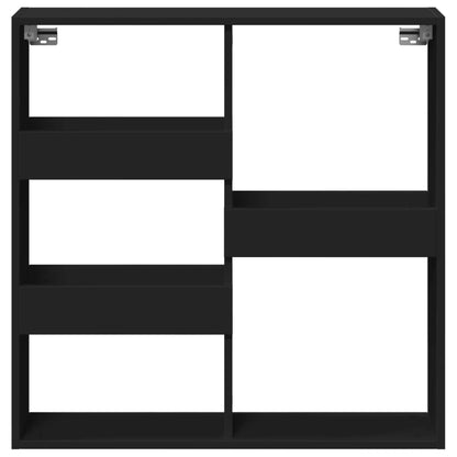 Wandkast 80x15x80 cm bewerkt hout zwart