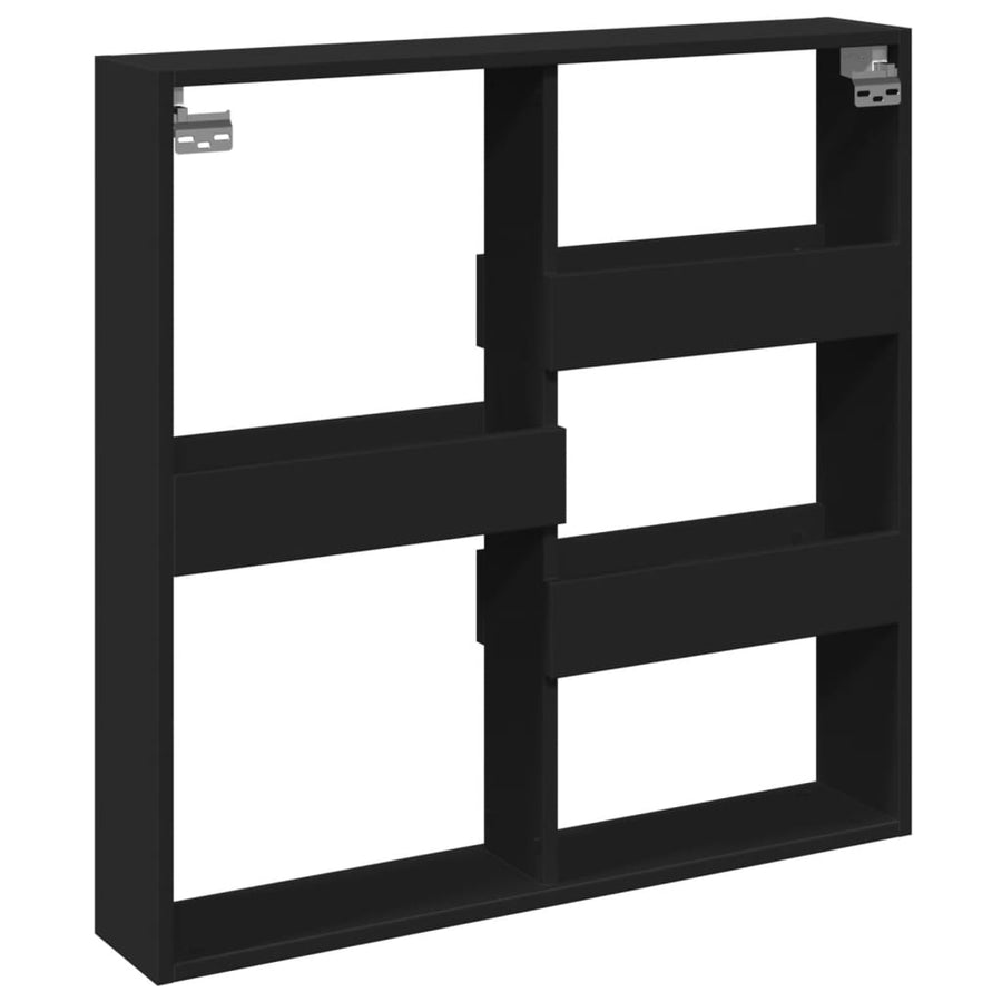 Wandkast 80x15x80 cm bewerkt hout zwart