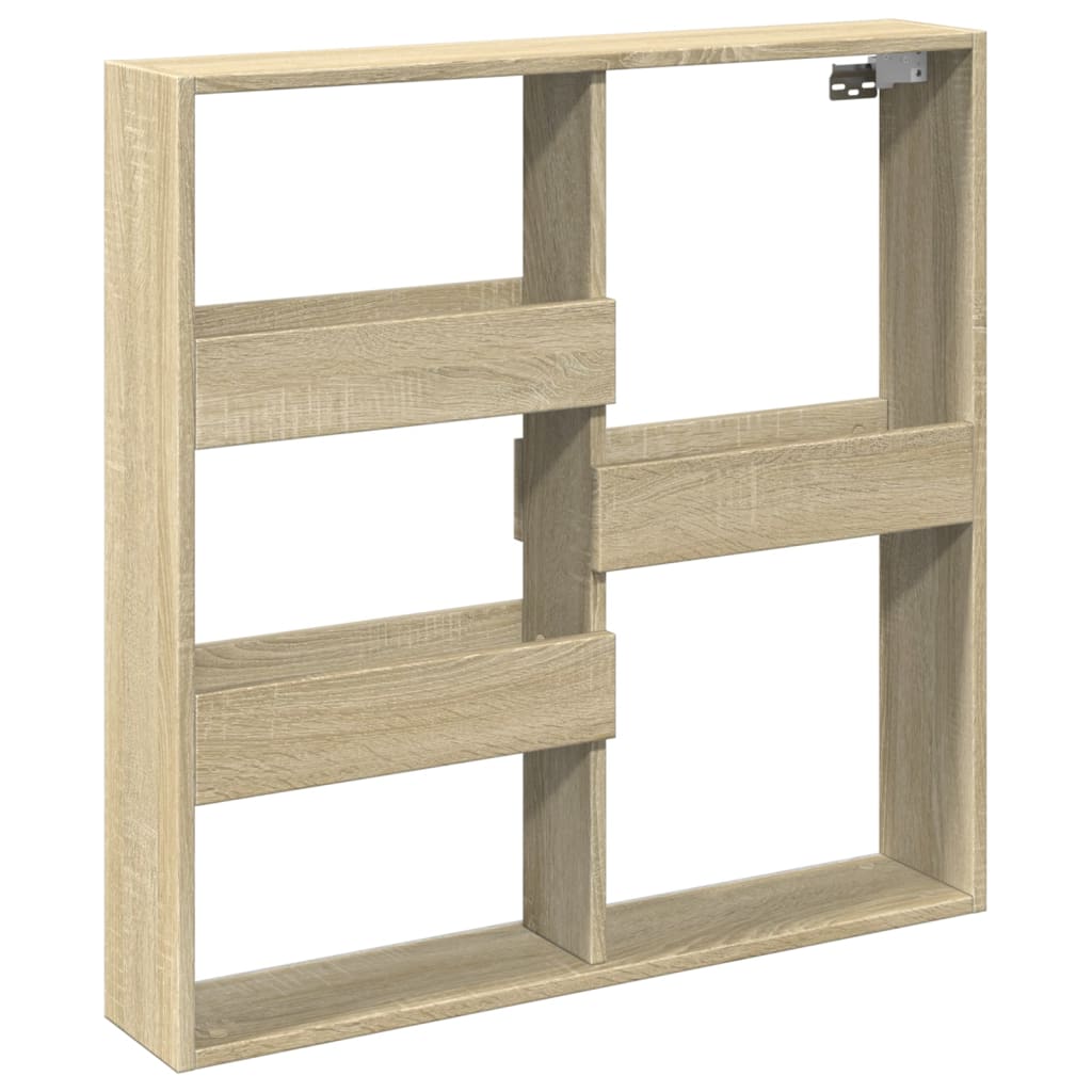 Wandkast 80x15x80 cm bewerkt hout sonoma eikenkleurig