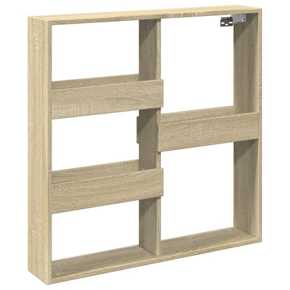Wandkast 80x15x80 cm bewerkt hout sonoma eikenkleurig