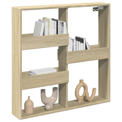 Wandkast 80x15x80 cm bewerkt hout sonoma eikenkleurig
