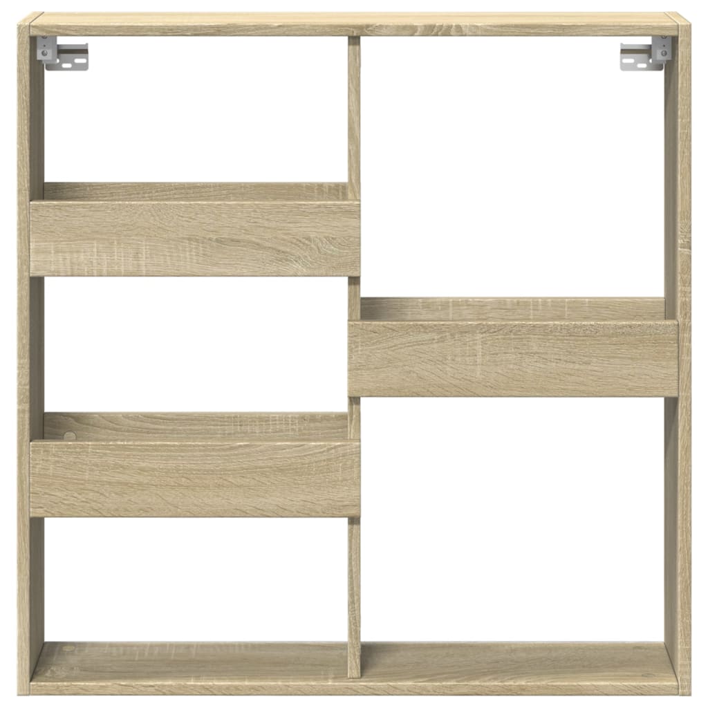 Wandkast 80x15x80 cm bewerkt hout sonoma eikenkleurig