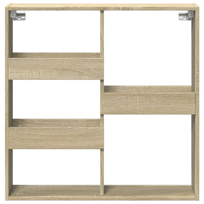 Wandkast 80x15x80 cm bewerkt hout sonoma eikenkleurig