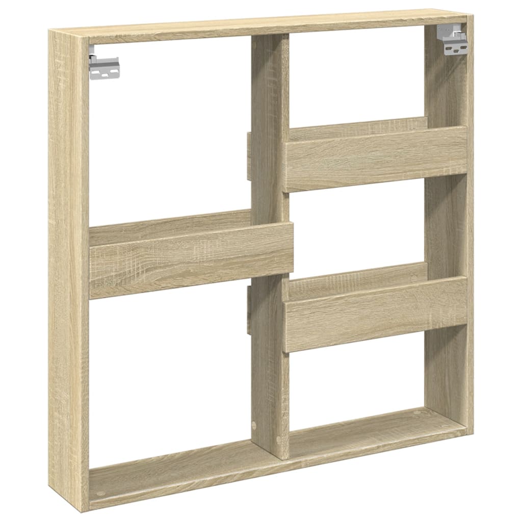 Wandkast 80x15x80 cm bewerkt hout sonoma eikenkleurig