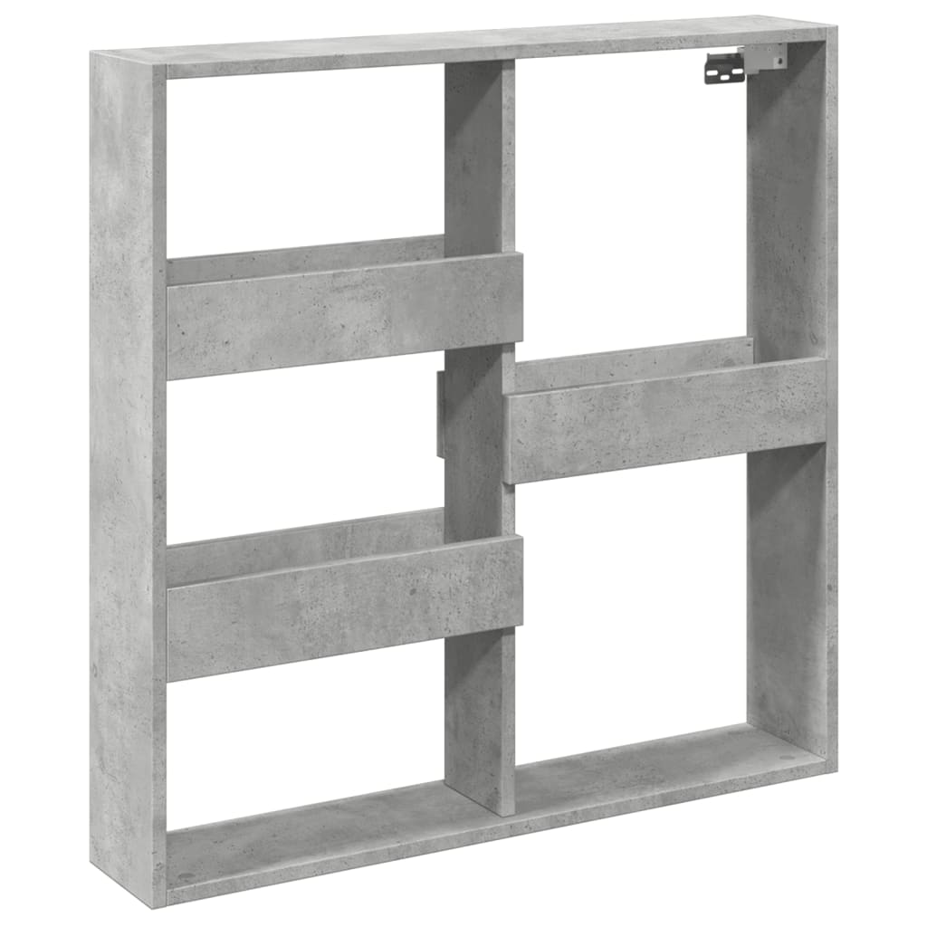 Wandkast 80x15x80 cm bewerkt hout betongrijs