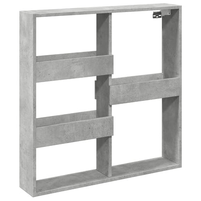 Wandkast 80x15x80 cm bewerkt hout betongrijs