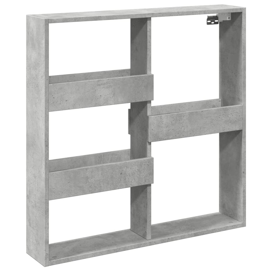 Wandkast 80x15x80 cm bewerkt hout betongrijs