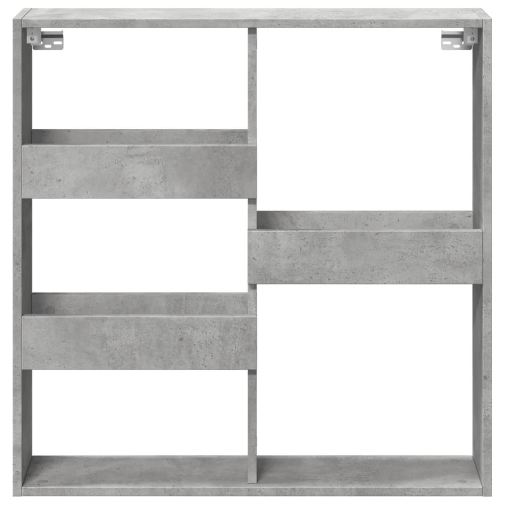 Wandkast 80x15x80 cm bewerkt hout betongrijs