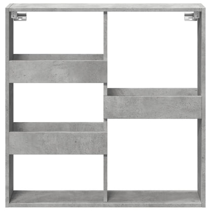 Wandkast 80x15x80 cm bewerkt hout betongrijs