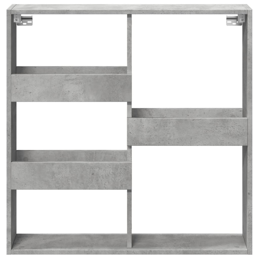 Wandkast 80x15x80 cm bewerkt hout betongrijs