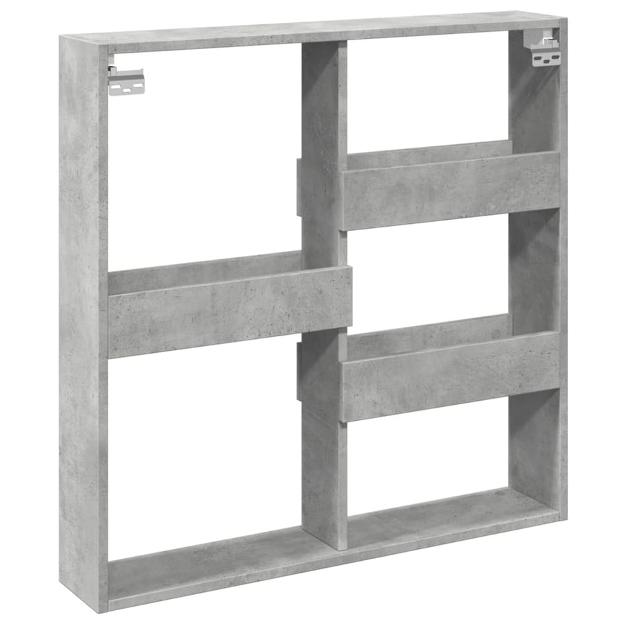 Wandkast 80x15x80 cm bewerkt hout betongrijs