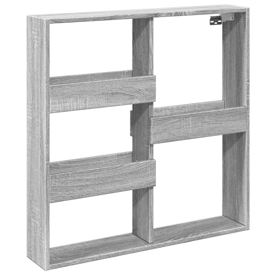 Wandkast 80x15x80 cm bewerkt hout grijs sonoma eikenkleurig