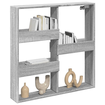 Wandkast 80x15x80 cm bewerkt hout grijs sonoma eikenkleurig