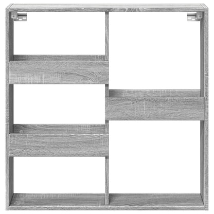 Wandkast 80x15x80 cm bewerkt hout grijs sonoma eikenkleurig