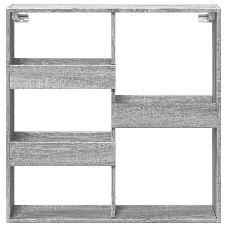Wandkast 80x15x80 cm bewerkt hout grijs sonoma eikenkleurig