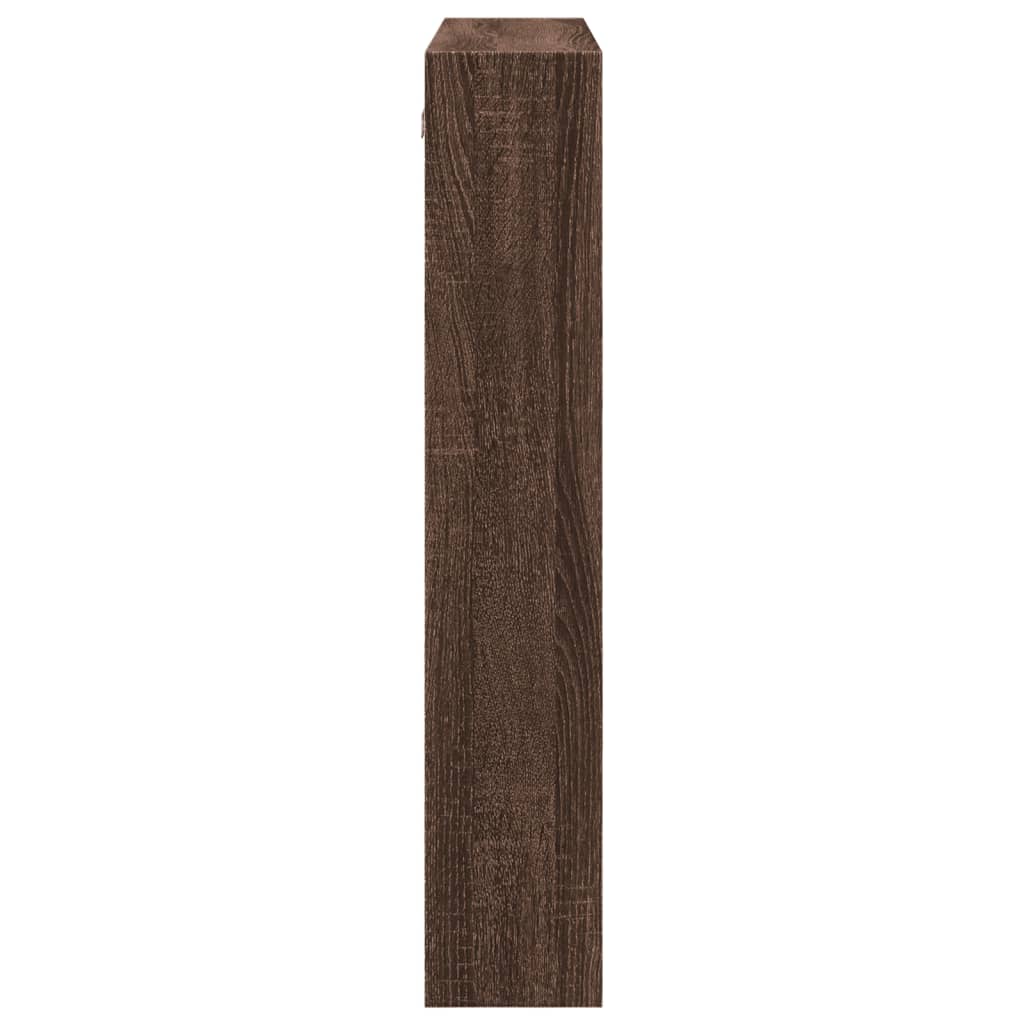 Wandkast 80x15x80 cm bewerkt hout bruin eikenkleur