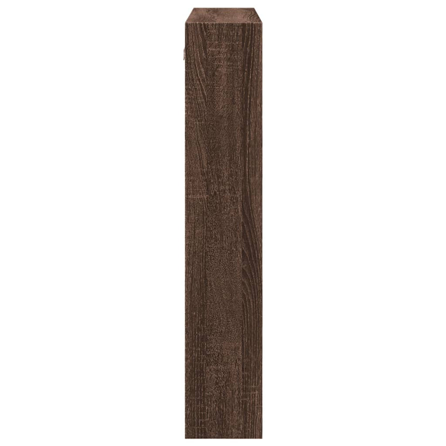 Wandkast 80x15x80 cm bewerkt hout bruin eikenkleur