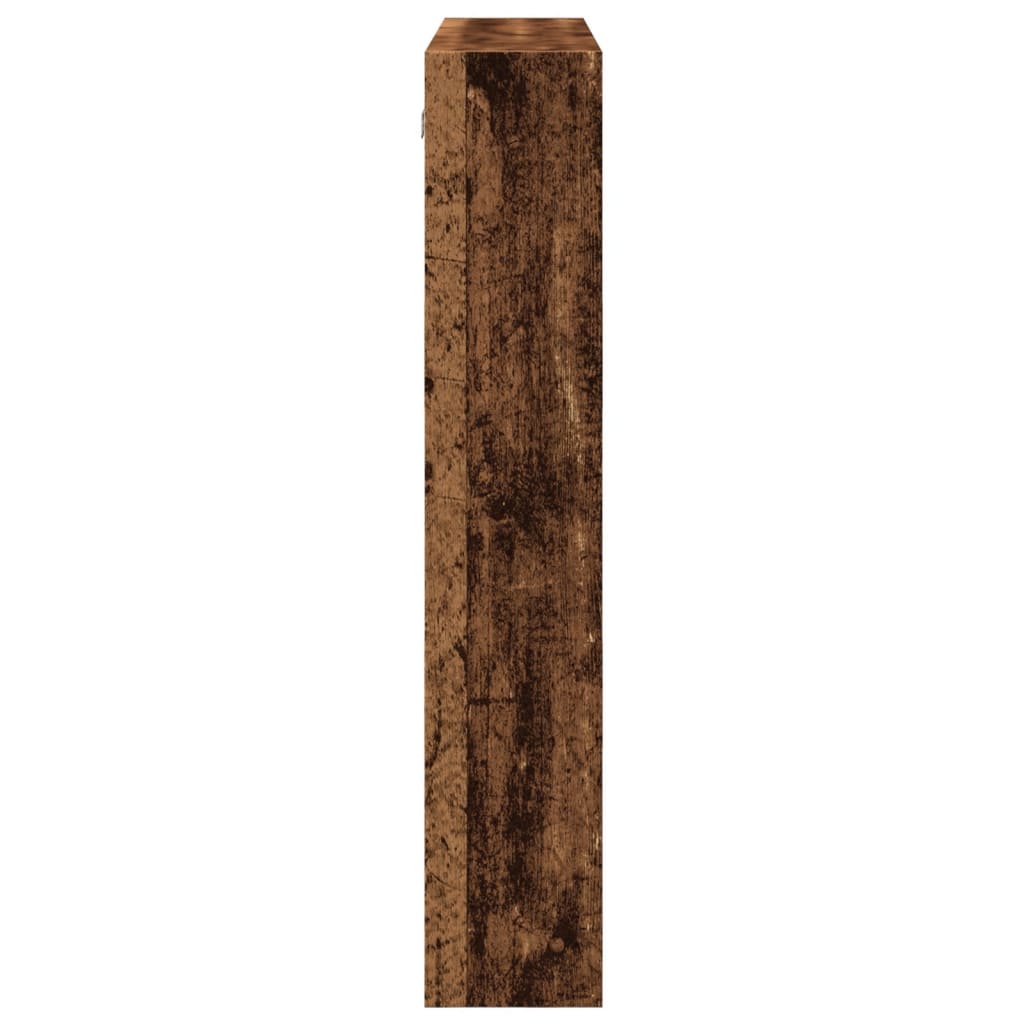 Wandkast 80x15x80 cm bewerkt hout oud houtkleurig