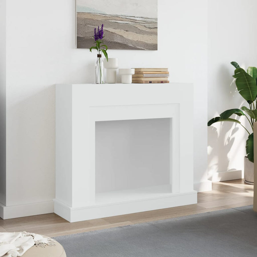 Haardombouw 100x30x87,5 cm bewerkt hout wit