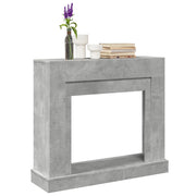 Fireplace surround 100x30x87.5 cm treated wood concrete grey