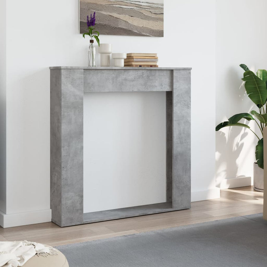 Haardombouw 100x20x100 cm bewerkt hout betongrijs