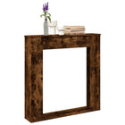 Fireplace surround 100x20x100 cm treated wood smoked oak-coloured