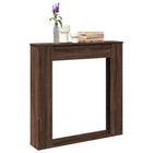 Fireplace surround 100x20x100 cm treated wood brown oak finish