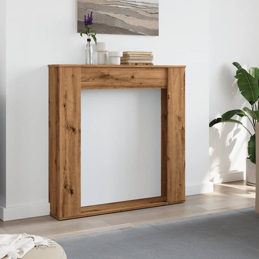 Haardombouw 100x20x100 cm bewerkt hout artisanaal eikenkleurig