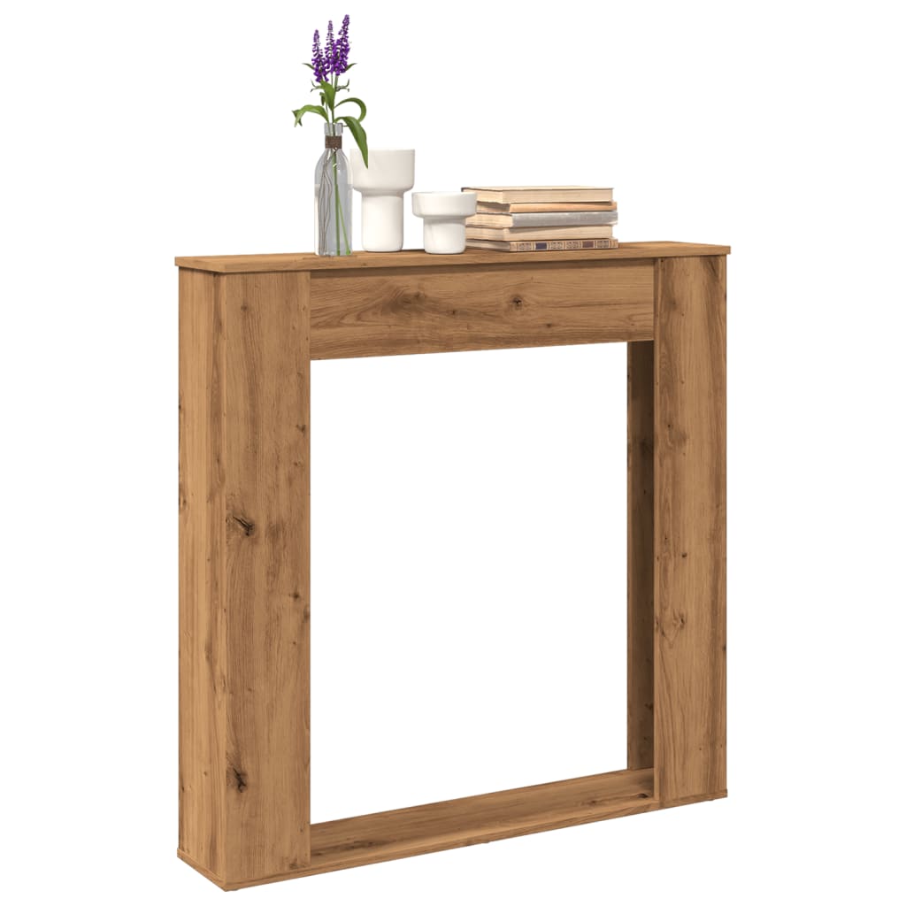 Haardombouw 100x20x100 cm bewerkt hout artisanaal eikenkleurig