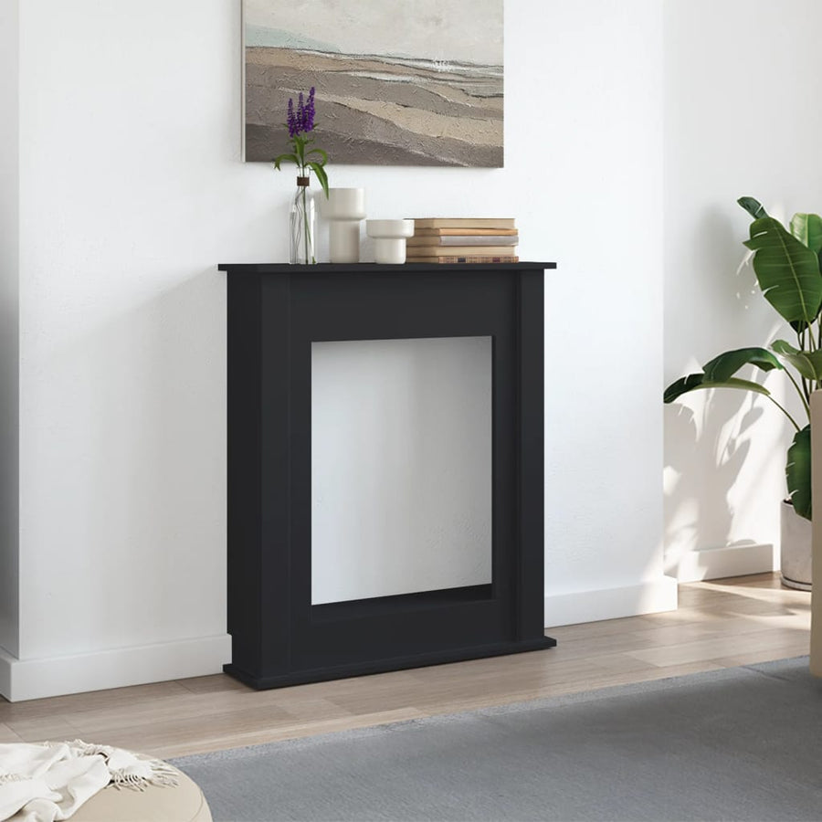 Haardombouw 75x20x87,5 cm bewerkt hout zwart