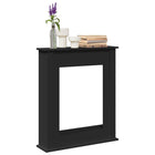 Fireplace surround 75x20x87.5 cm treated wood black