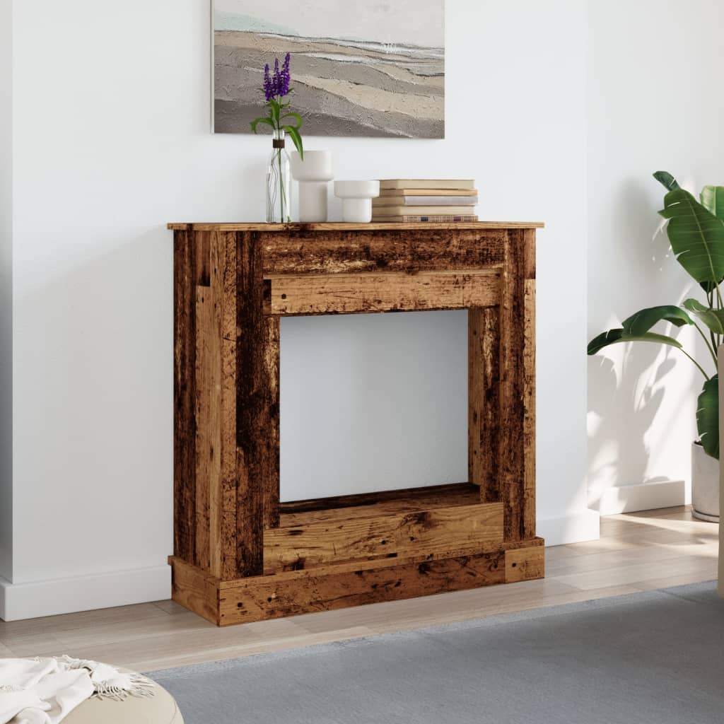 Haardombouw 90x30x90 cm bewerkt hout oud houtkleurig