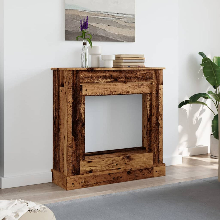 Haardombouw 90x30x90 cm bewerkt hout oud houtkleurig