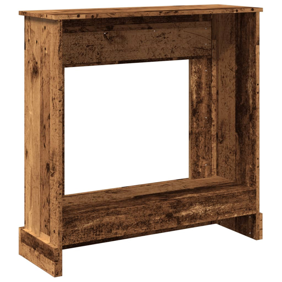 Haardombouw 90x30x90 cm bewerkt hout oud houtkleurig