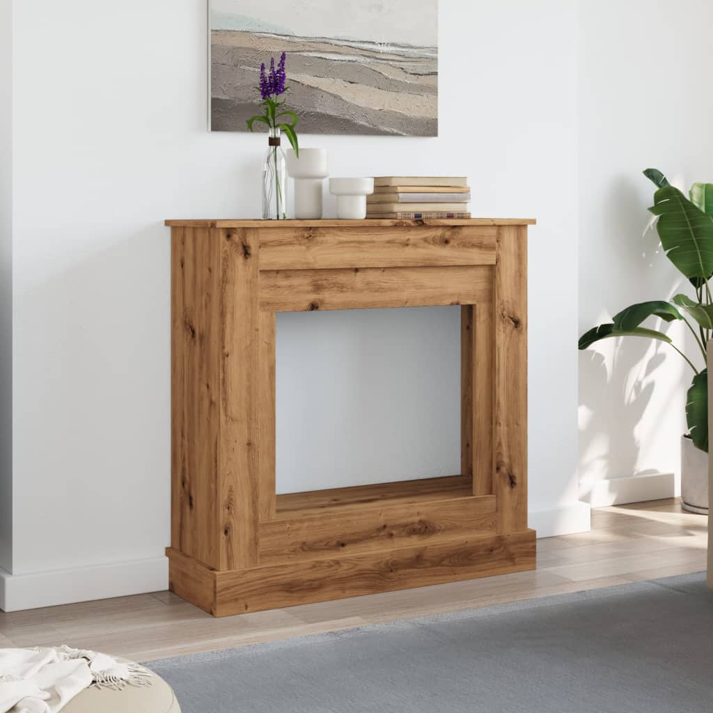 Haardombouw 90x30x90 cm bewerkt hout artisanaal eikenkleurig